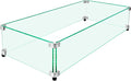 Fire Pit Wind Guard, 31.5" x 14.5" Square Tempered Glass Wind Shield for Firepit & Fire Table, Thick Glass and Easy Installation with Included Tools, Airflow Management for Stable Flame