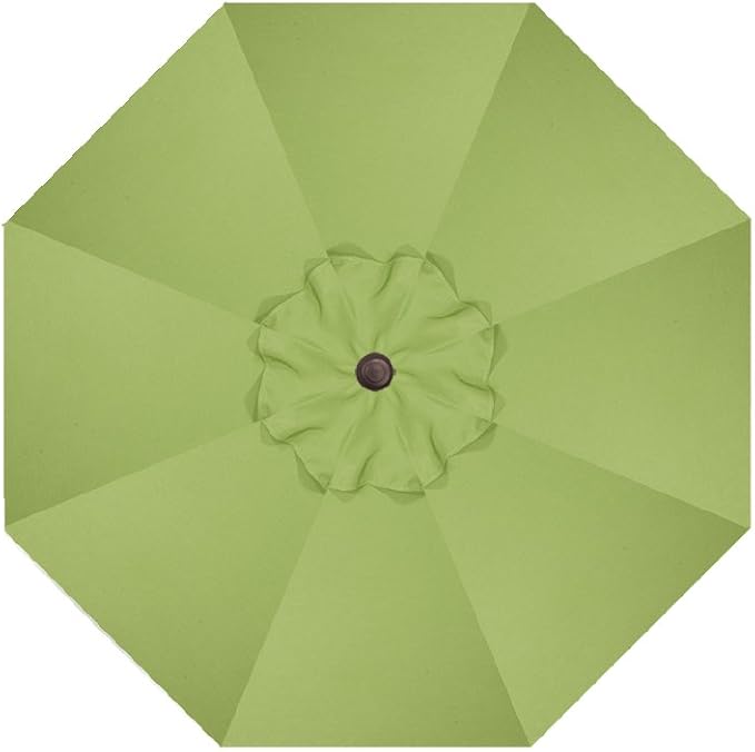 Treasure Garden Push Button Tilt Octagon Umbrella, 9ft - Outdoor Patio, Deck, Pool, Backyard Stand Alone Umbrella - Heavy Duty w/Bronze Frame & Obravia2 Fabric (Kiwi)