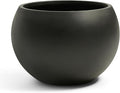 Fiberstone Sphere Planter, Black 19.3" Dia Large Flower Pot with Drainage Hole and Silicone Plug, Round Plant Container for Indoor or Outdoor, 15" Opening-13 H Large