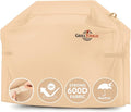 Heavy Duty BBQ Grill Cover for Outdoor Grill, 64 Inch – Waterproof, Weather Resistant, UV & Fade Resistant with Adjustable Straps – Gas Grill Cover for Weber, Genesis, Charbroil, etc. Tan