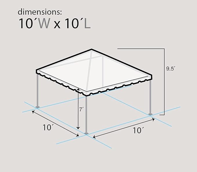 Party Tents Direct 10x10 Heavy-Duty Waterproof Canopy Tent - Steel Frame Outdoor Gazebo for Weddings, Parties & Camping - Yellow Vinyl Cover