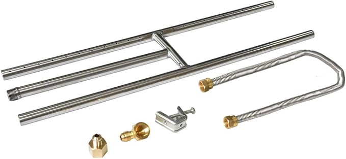 Stanbroil Rectangular Stainless Steel H-Burner for Fireplace or Fire Pit, 36 x 6 Inches