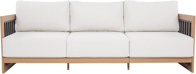 Ulax furniture Patio Aluminum 3-Seater Sofa with Cushions