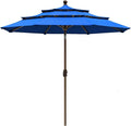 EliteShade USA 10-Year-Non-Fading 9Ft 3 Tiers Market Umbrella Patio Umbrella Outdoor Table Umbrella with Ventilation, Royal Blue