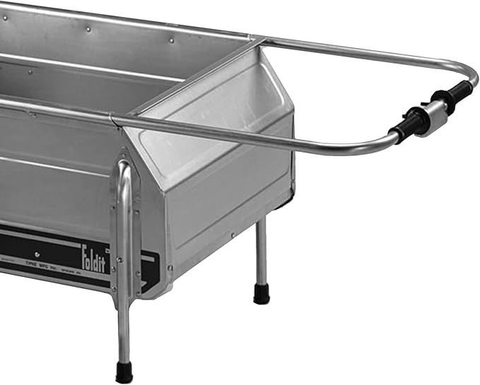 Tipke Manufacturing Company Foldit Portable Aluminum Folding Cart Multipurpose for Groceries, Yard and Construction work, Blue Stripe with Rear Gate