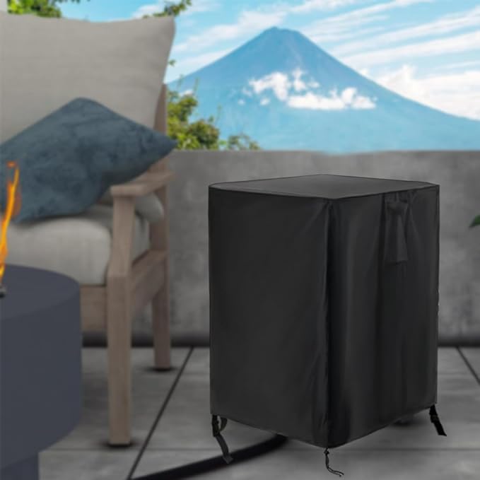 Saking Fire Column Cover, 21 Inch Square Fire Pit Covers for Outdoor Gas Firepit, Waterproof Patio Fireplace Cover - 21 x 21 x 35 Inch
