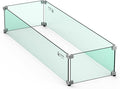Skyflame Fire Pit Glass Wind Guard, 36" x 11.5" Tempered Glass Windscreen Fits for Linear Firepit Burner Pans, Clear/Thick Fire Table Glass Shields for Outdoor Propane and Gas Pits