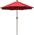 EliteShade USA 10-Year-Non-Fading 9Ft Market Umbrella Patio Umbrella Outdoor Table Umbrella with Ventilation,Logo Red