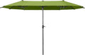 HERA'S PALACE 13 ft Patio Umbrella Double-Sided Outdoor Market Umbrella Rectangular Large with Crank for Patio Shade Outside Deck or Pool, Lime