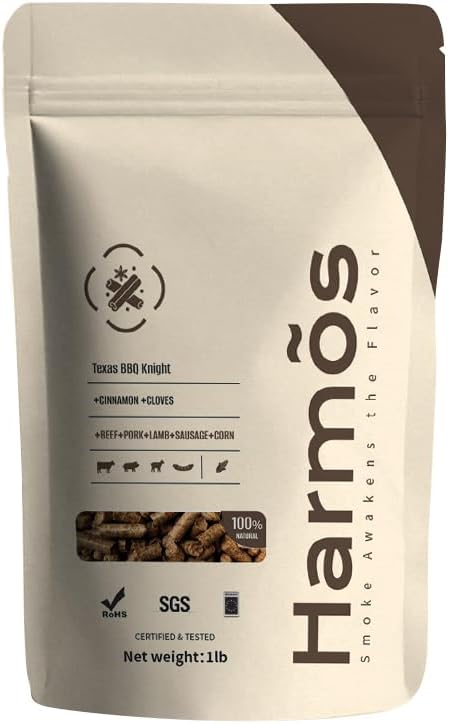 Harmos 4 Wood Pellet: Texas/Ninja BBQ, Hardwood Pellets for Smokers, 2 Sealed Packs