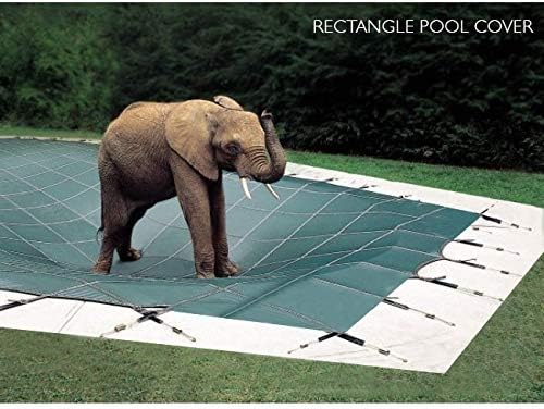 16' x 36' Rectangle with 4' x 8' Center End Step Loop-Loc II Green Super Mesh In-Ground Pool Safety Cover