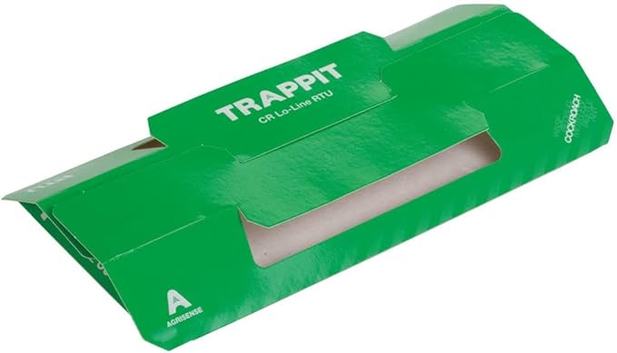 Trappit CR Lo-Line RTU Roach Monitor (10-Pack) – Low Profile Ready-to-Use Trap for German, American, and Oriental Cockroaches – Extra-Large Glue Area for Heavy Infestations