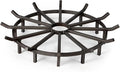 Ash & Ember 32" Wagon Wheel Fire Grate, High-Efficiency Smoke-Free Fireplace Log Grate, Decorative Wood Burning Lifted Grate Pit, Sandblasted Steel with Light Oil Coating