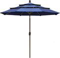 EliteShade USA 10-Year-Non-Fading 9Ft 3 Tiers Market Umbrella Patio Umbrella Outdoor Table Umbrella with Ventilation, Navy Blue
