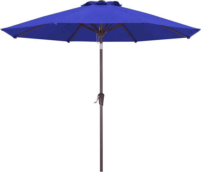 ABCCANOPY OLEFIN® 5-Year No Fading 9FT Patio Umbrella, Outdoor Table Umbrella with 8 Sturdy Ribs for Deck, Backyard, Yard (Deep Blue)