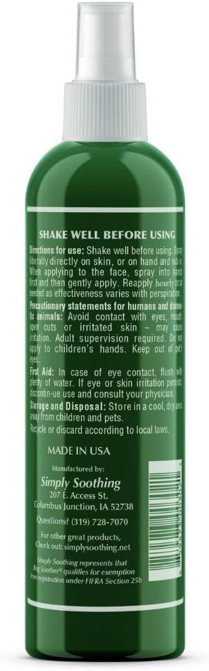 Bug Soother DEET-Free Natural Bug Spray – Non-Toxic Mosquito, Gnat & Insect Repellent, Essential Oil Based, Family & Pet Safe, Smells Great (Lemongrass Vanilla), 16 oz. Refill Bottle