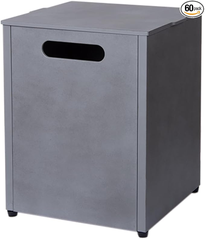 Propane Tank Cover, 16 Inch Propane Tank Cover Table Outdoor Storage Box, Fits 20 lb Propane Tank Outdoor Gas Tank Storage Box with Aesthetic Feature for Patio, Balconies, Grey
