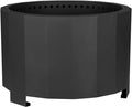 Flash Furniture Titus Commercial Grade Wood Burning Smokeless Outdoor Firepit - Black Finish - 27 inches - Portable - Waterproof Cover