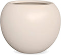 16”H x 20”D Globo Fiberstone Round Planter - Christmas Tree Planter, Smooth Finishes, Weather Resistant for Indoor & Outdoor Use, Included 2 Extra Coco Mats (Kilim Beige, 13.5” Pot Opening)
