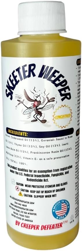 Skeeter Weeper® Premium Natural Mosquito/Pest Control Misting Solution (Single 6 oz Concentrate, Regular Strength, Cedar-Free)