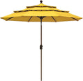 EliteShade USA 10-Year-Non-Fading 9Ft 3 Tiers Market Umbrella Patio Umbrella Outdoor Table Umbrella with Ventilation, Sunflower Yellow
