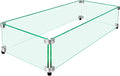 Fire Pit Wind Guard, 31" x 12" Square Tempered Glass Wind Shield for Firepit & Fire Table, Thick Glass and Easy Installation with Included Tools, Airflow Management for Stable Flame