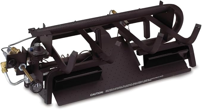 Peterson Real Fyre 30-inch Charred Gnarled Split Oak Log Set With Vent-free Natural Gas Ansi Certified G10 Burner - Variable Flame Remote