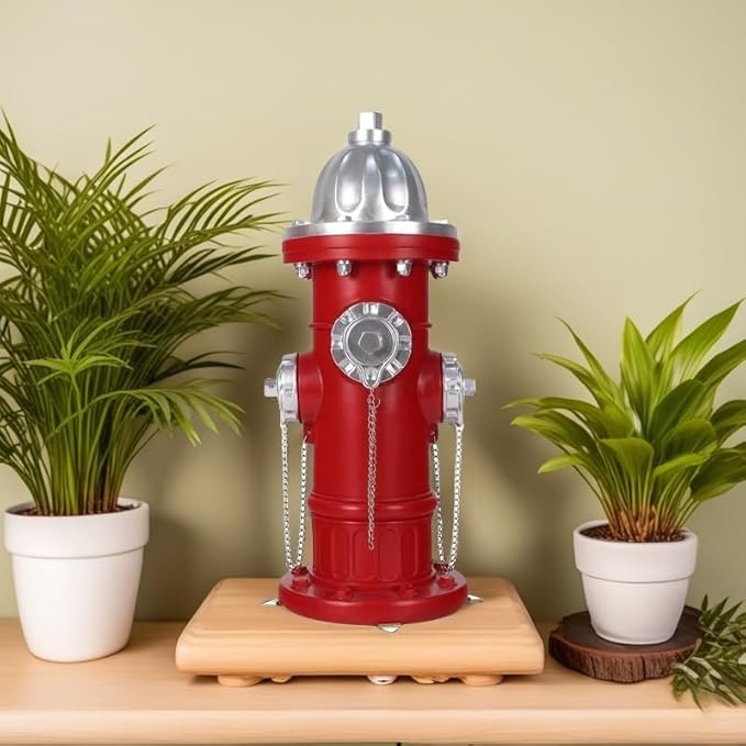 SHGYIBRISK Fire Hydrant for Dogs to Pee On: Dog Fire Hydrant Pee Post Outdoor - 17.5" Training Post Statue for Yard Garden (Red-Silver-Big)