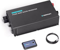 Renogy 3000W 12V Pro Pure Sine Wave Inverter 12V DC to 110V 120V AC Built-in Bluetooth, Ecosleep Mode, with 16.4FT Remote Controller, Support Pre-Charging, 6000W Peak Power, Truck, RV, Home Energy