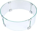 Fire Pit Wind Guard, 23" Glass Wind Guard for Fire Pit Round Table, Made of Clear Tempered Glass Set with Assembly Instructions