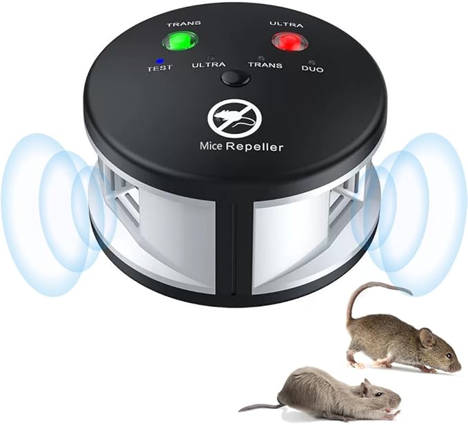 Ultrasonic Mouse Repellent Indoor,Rodent Repellent Electronic Plug in, Multi-Mode Variable Frequency 360° Ultrasonic Squirrels Mice Repeller for House Basement Office Garage Warehouse RVs