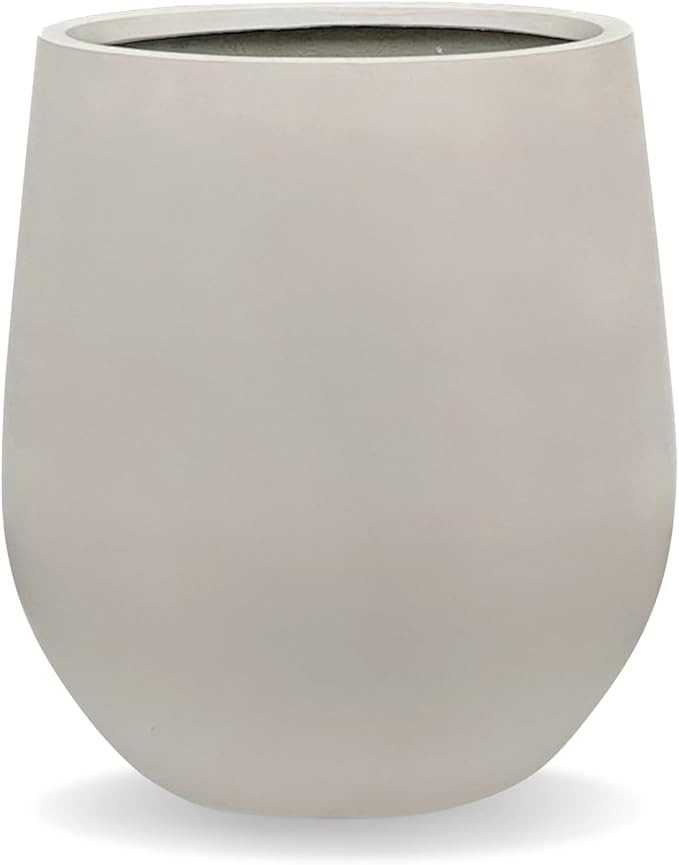 16.5" H x 15" D Corso Fiberstone Round Tapered Planter - Christmas Tree Planter, Smooth Finishes, Weather Resistant for Indoor & Outdoor Use, 2 Extra Coco Mats (Taupe, 11.5" Pot Opening)