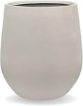 16.5" H x 15" D Corso Fiberstone Round Tapered Planter - Christmas Tree Planter, Smooth Finishes, Weather Resistant for Indoor & Outdoor Use, 2 Extra Coco Mats (Taupe, 11.5" Pot Opening)