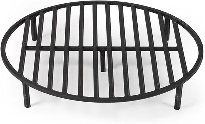 TITAN GREAT OUTDOORS Ash & Ember Round Fire Pit Grate, Heavy Duty 1/2in Steel Elevated Log Wood Pit Grate, Burning Fireplace and Firepits (28")