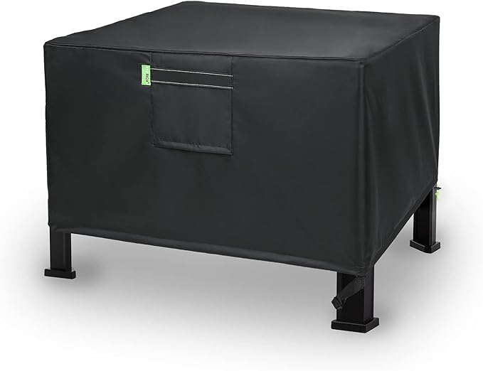 REDRICH Fire Pit Cover Square – Heavy Duty Outdoor Firepit Cover, Full Coverage Patio Outdoor Fireplace Cover, Dustproof Anti UV and Waterproof, 32’’L x 32’’W x 16’’H Black