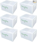 Foldable Box Corrugated PP Lightweight, Storage Moving Mailing, Heavy Duty Stackable, Tape Free Self-Locking Lid, Handles for Business Home (6 Pack oWhite 16x12x10 in)
