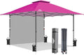 EAGLE PEAK 13x13 Pop up Canopy Tent w/One Wall, Instant Canopy Easy Set up Folding Shelter w/One Privacy Curtain, 169 Square Feet Sun Shade, Light Pink