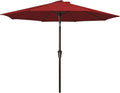 JEAREY 9FT Outdoor Patio Umbrella Outdoor Table Umbrella with Push Button Tilt and Crank, Market Umbrella 8 Sturdy Ribs UV Protection Waterproof for Garden, Deck, Backyard, Pool (Cherry Red)