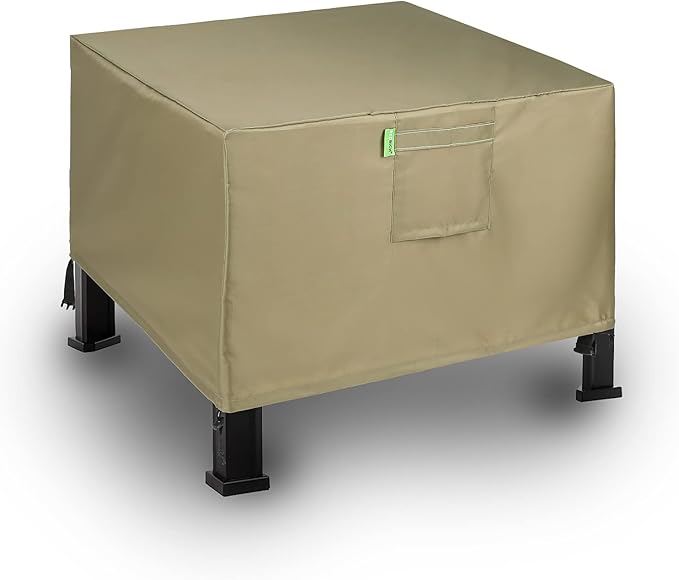 REDRICH Fire Pit Cover Square – Heavy Duty Outdoor Firepit Cover, Full Coverage Patio Outdoor Fireplace Cover, Dustproof Anti UV and Waterproof, 28’’L x 28’’W x 16’’H Brown