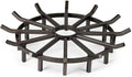 Ash & Ember 28" Wagon Wheel Fire Grate, High-Efficiency Smoke-Free Fireplace Log Grate, Decorative Wood Burning Lifted Grate Pit, Sandblasted Steel with Light Oil Coating