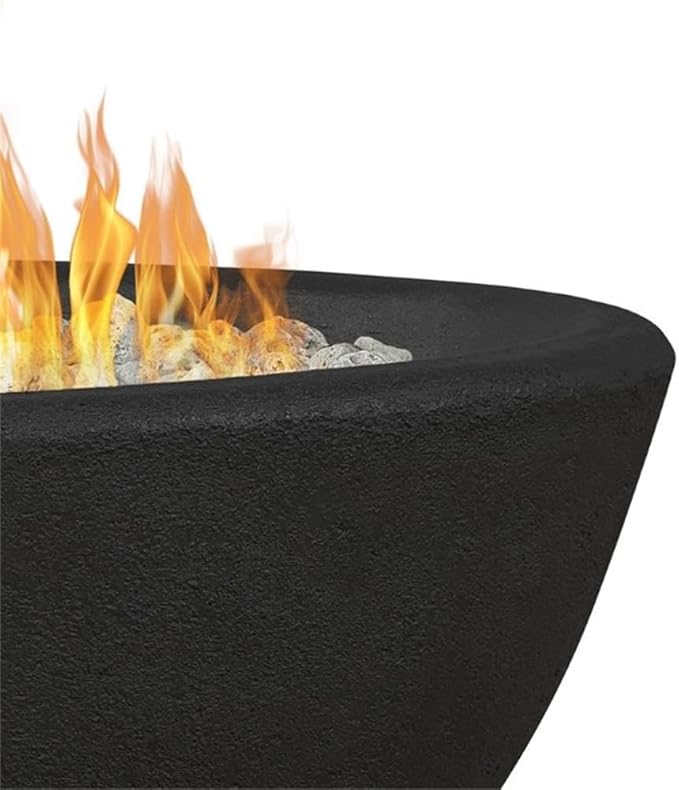 Home Square 2-Piece Set with Oval Propane Fire Bowl and Fire Glass