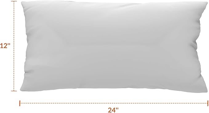 Covers & All Sunbrellla Outdoor Pillows for Patio Furniture, UV Fade Resistant & Waterproof Outdoor Sunbrella Lumbar Pillows, Set of 2 Inserts & Covers for Patios, Decks and Porches (Cast Mist)
