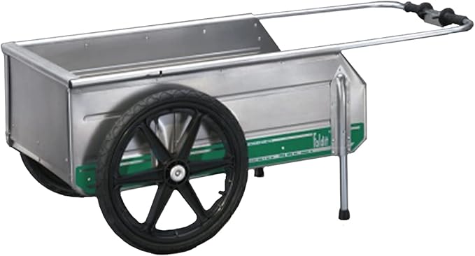 Tipke Manufacturing Company Foldit 2200 Do It All Portable Rust Resisting Aluminum Folding Utility Cart, 330 Lb Capacity, Green Stripe (2 Pack)