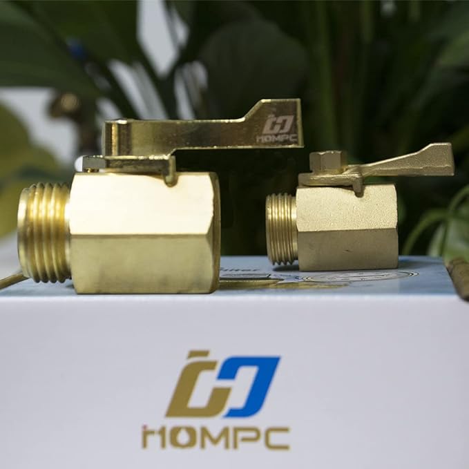 HQMPC Super Heavy Duty 3/4" Brass Shut Off Valve Garden Hose Shut Off Valve Garden Hose Connector 2 PCS