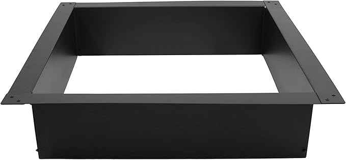 Sunnydaze Fire Ring for Outside - Wood-Burning Metal Fire Pit Ring Insert - Above or In-Ground DIY - 42-Inch Square Outer/36-Inch Square Inner Diameter