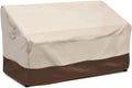 Vailge 2-Seater Heavy Duty Patio Bench Loveseat Cover, 100% Waterproof Outdoor Sofa Cover, Lawn Patio Furniture Covers with Air Vent, Small(Standard), Beige & Brown