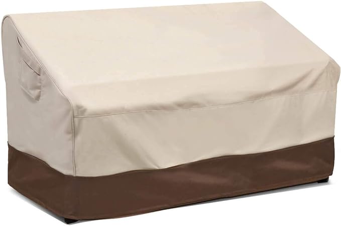 VAILGE Heavy Duty Deep Patio Sofa Cover,100% Waterproof Outdoor Sofa Cover, Large Lawn Patio Furniture Covers with Air Vent, Large (Deep), Beige & Brown