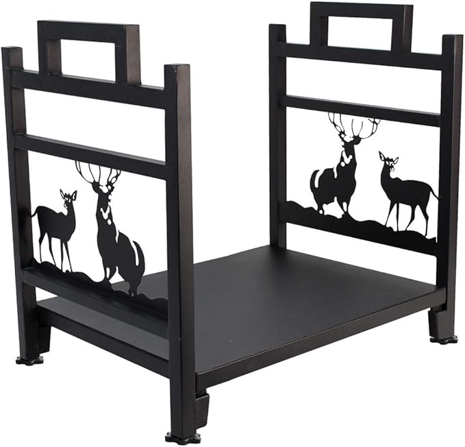INNO STAGE Firewood Log Rack, Iron Wood Lumber Storage Holder for Fireplace, Heavy Duty Log Storage Bin for Firepit Stove Accessories Indoor - Perfect Construction - No Any Screw to Install