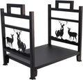 INNO STAGE Firewood Log Rack, Iron Wood Lumber Storage Holder for Fireplace, Heavy Duty Log Storage Bin for Firepit Stove Accessories Indoor - Perfect Construction - No Any Screw to Install