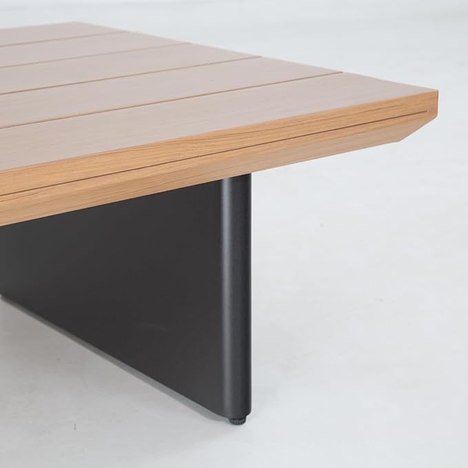Ulax furniture Patio Aluminum Rectangular Coffee Table, Outdoor Patio Table